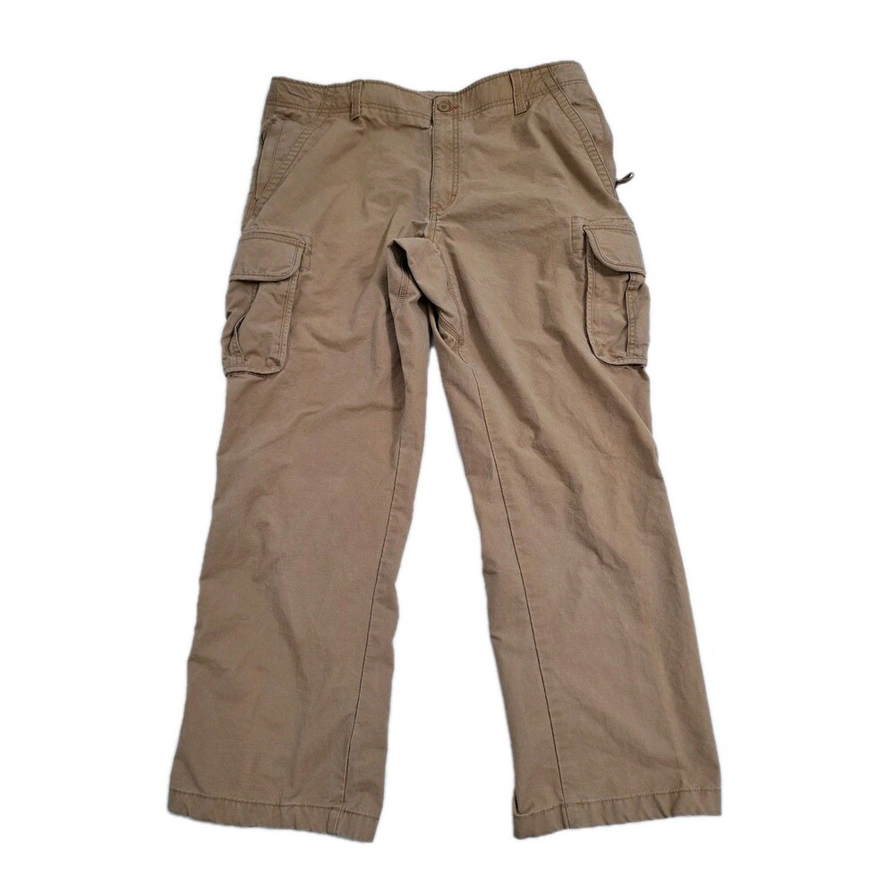 LL Bean Cargo Pants Men's 38x32 Brown Khaki Utility Trail Hike Work JBD4
